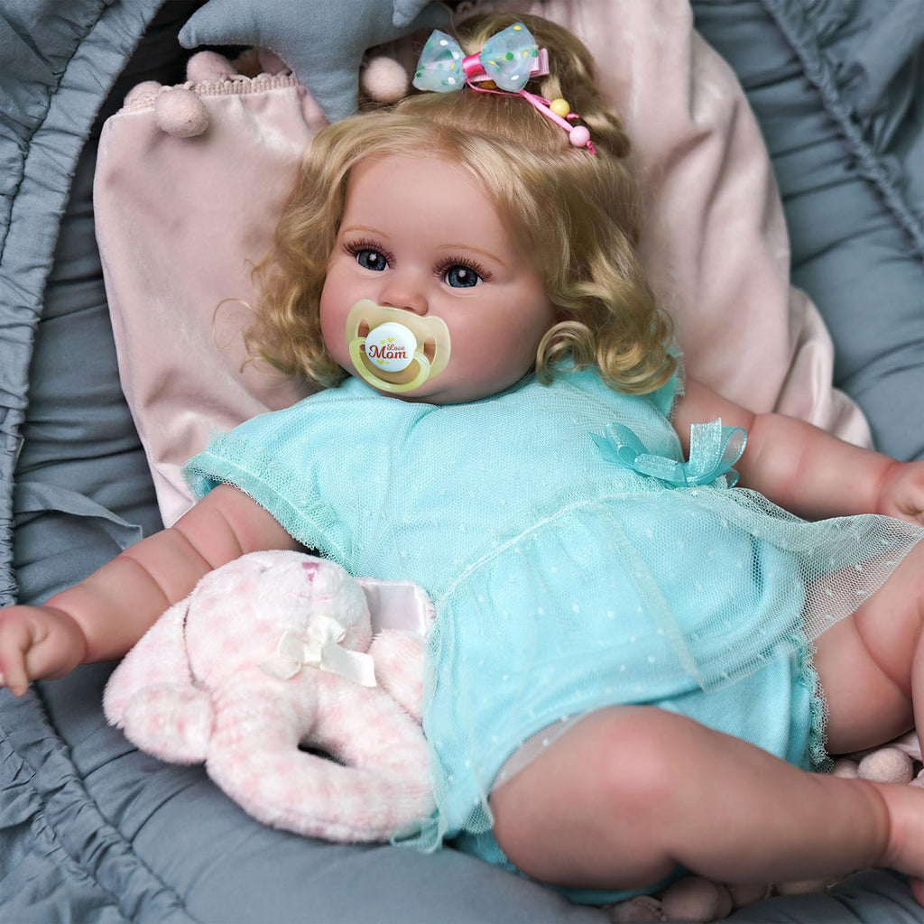 JIZHI Lifelike Reborn Baby Dolls - 20-Inch Feeling Realistic-Newborn Adorable Playful Real Life Baby Dolls with Feeding Kit & Gift Box for Kids Age 3 +