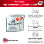 Full Exterior Refill Kit – Crystal Powder Outdoor Cleaner Packets, 16 oz, Each 4 oz Bag Makes Up to 640 fl oz, Non-Toxic, No Scrub, No Rinse Cleaning Solution