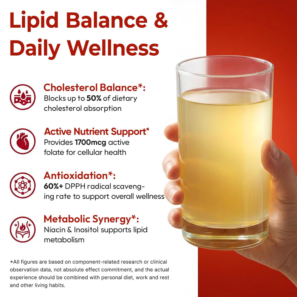 Veltracha Cholesterol Healthy Drink, Support Cholesterol Levels Drink with 600mg Beta-Sitosterol, Folate & Inositol, Zero Sugar and Vegan, Passion Fruit Flavor, 20 Servings