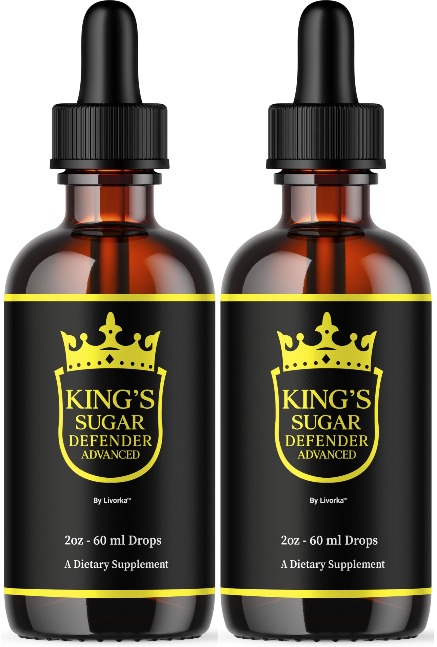 (2 Pack) Kings Sugar Defender - Official KingSugar Defender Drops Advanced Formula Support Maximum Strength, Natural Supplement Liquid Drop for Overall Health & Wellness, 2 Bottles for 2 Months