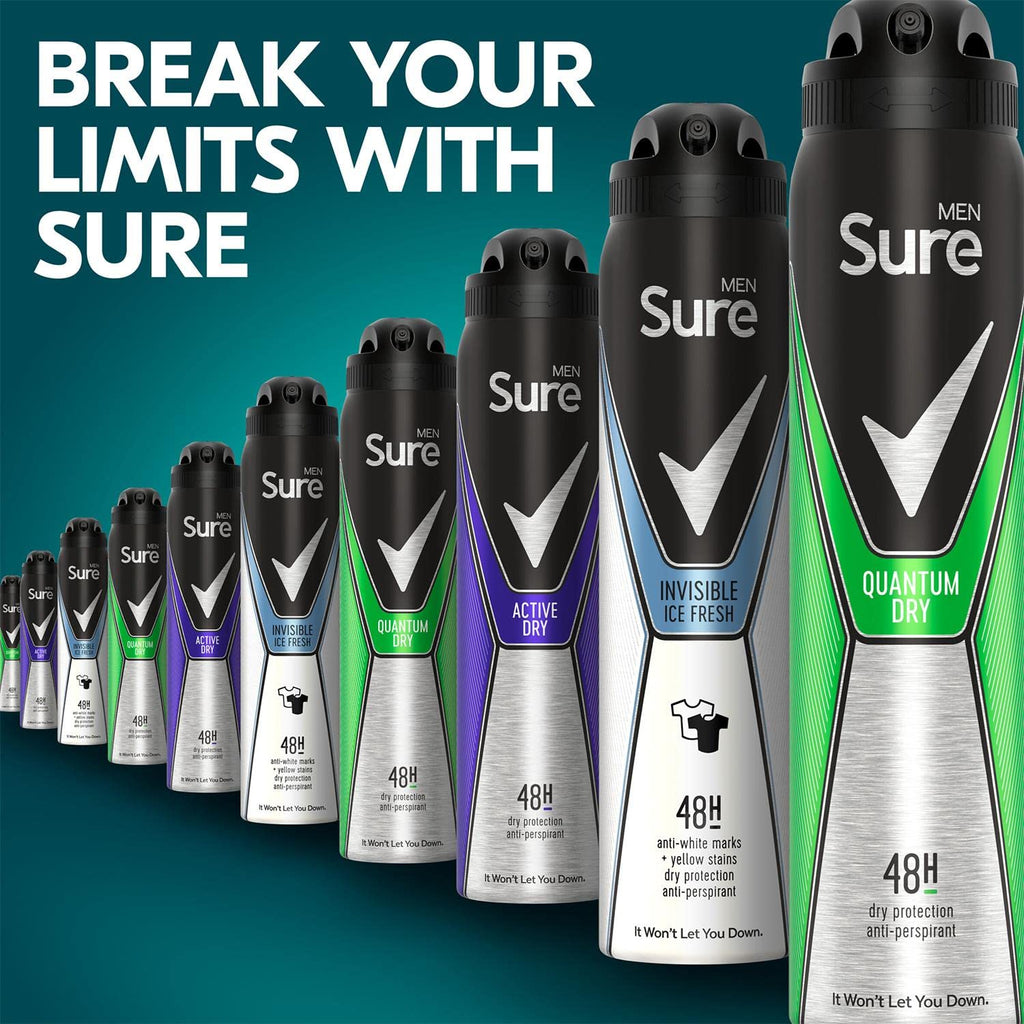 Sure Cotton Dry 48h protection against sweat and odour Anti-perspirant Aerosol MotionSense technology deodorant 250 ml