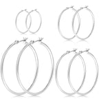 Gokeey Silver Earrings for Women Trendy, Hypoallergenic Silver Hoop Earrings for Women, Small Hoop Earrings Huggie Hoops Earrings for Jewelry Gifts 14mm 20mm 30mm 40mm