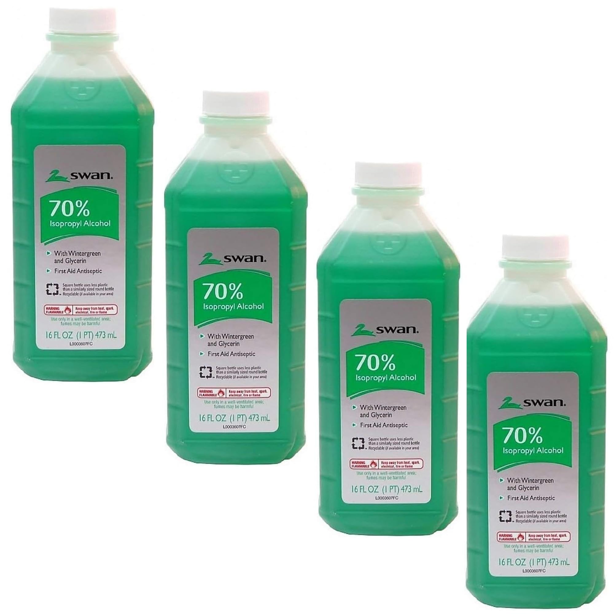 Swan Isoprophyl Alcohol 16Oz 70% Wintergreen Pack (4)