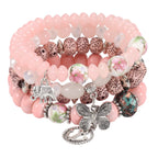 Twinfree Bohemian Bracelets Set for Women, Stackable Boho Stretch Multilayer Colorful Stack Beads Bracelet, Stretchy Beaded Charm Bracelet Ladies 8 Pack
