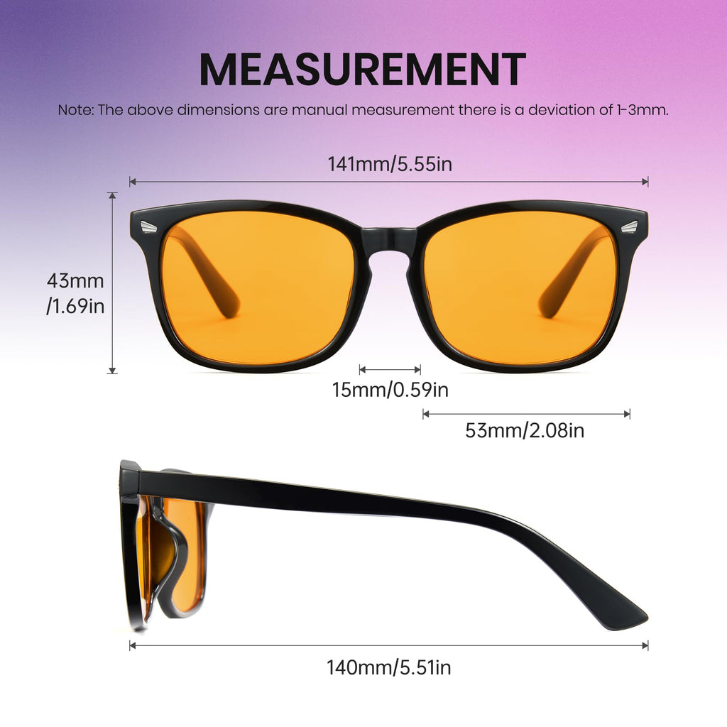 Cyxus Orange Blue Light Blocking Glasses for Men Women Gaming Glasses Redece Eye Strain Sleep Better 8082Z01