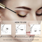 Eyelash Growth Serum – 15 Plant Extracts for Longer, Denser & Robust Lashes, Boosts Natural Lash Development, Enhances Natural Beauty, Hypoallergenic & Oil Free(Bright Gold)