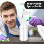 Eccliy 12 Pcs 16 Oz Plastic Spray Bottle, Adjustable Empty Reusable Sprayer for Cleaning, Planting, Water, Bathroom and Kitchen, BBQ, Commercial and Residential (Original,Green,White)