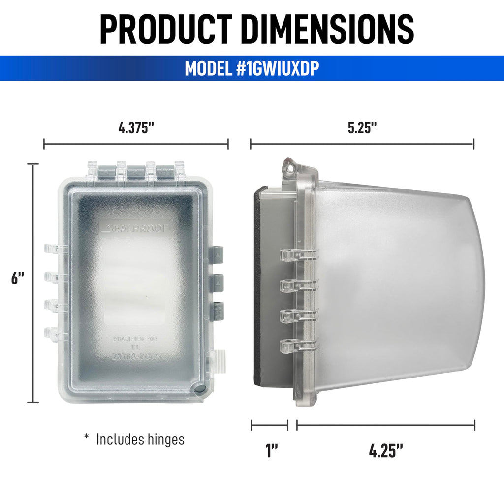 Sealproof 1-Gang Weatherproof In Use Outdoor Outlet Extra Deep Cover | Lockable, UL Extra Duty Compliant, 18 Configurations, Polycarbonate