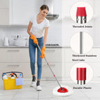 Fazlynyi Spin Mop Replacement Head Mop Replace Head Compatible with O Cedar EasyWring Spin Mop - 4 O-Ceda Mop Refills、30-58in Mop Handle and 1 Mop Base Combo Set, 2white