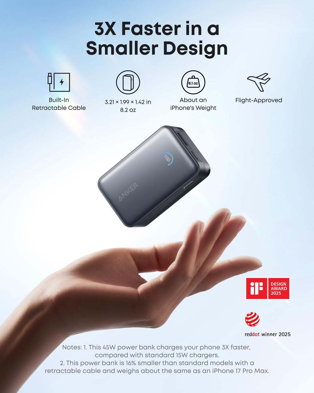 Anker Nano Power Bank, 45W 10,000mAh Portable Charger, iPhone Battery Pack