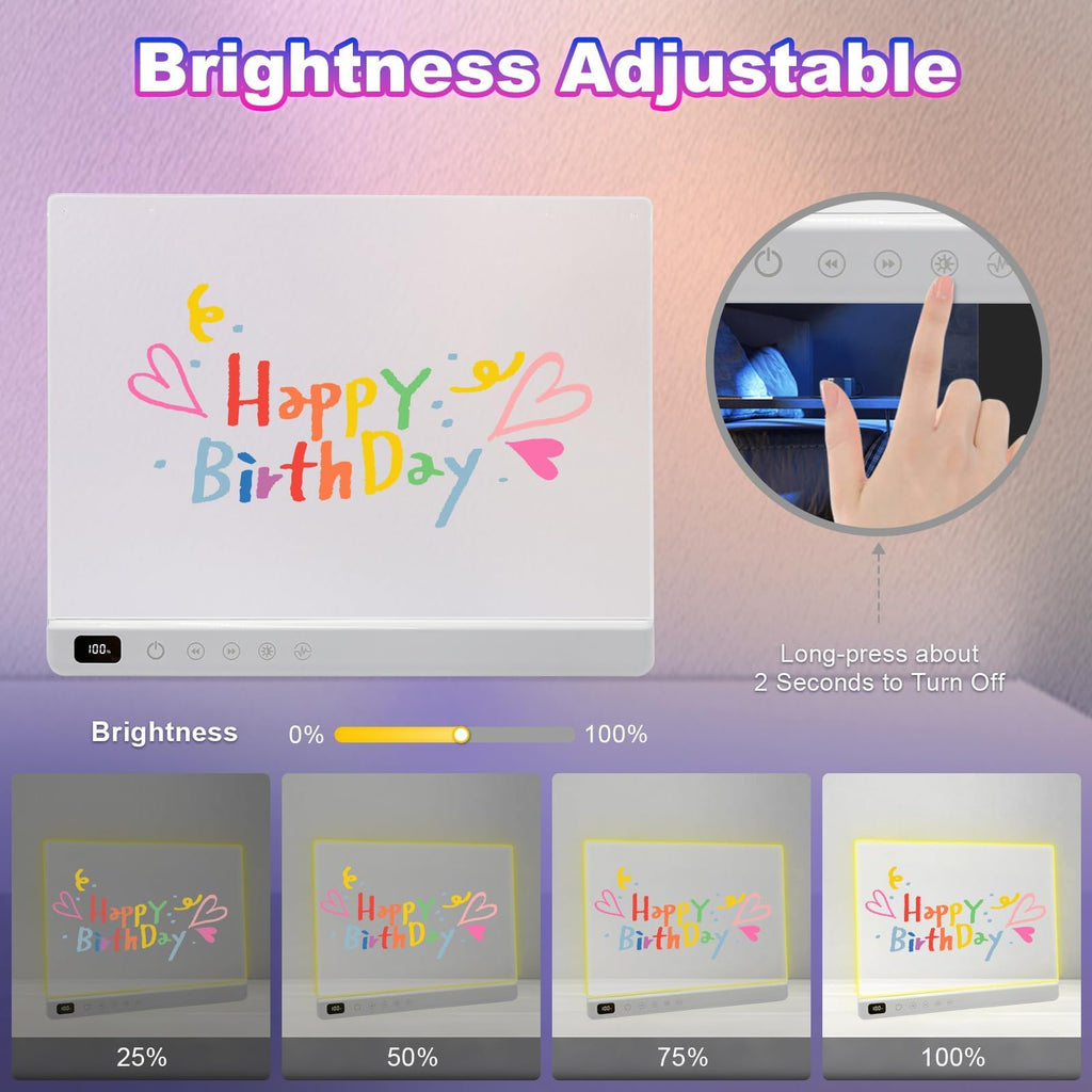 Cosmody Rechargeable LED Drawing Board,Gift for Boys Girls Ages 3+ (White)