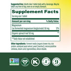 Megafood Magnesium Supplement with Fermented Magnesium Glycinate - Chelated - Supports Heart & Nervous System - Vegan Gluten-Free Non-GMO Kosher - Made Without 9 Food Allergens - 90 Tablets