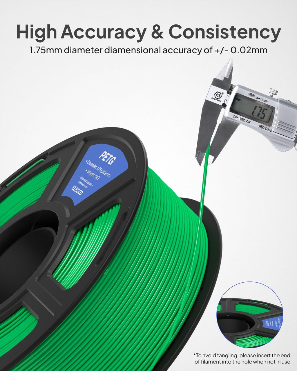 ELEGOO PETG 3D Printer Filament 1.75mm Bundle 4KG Yellow/Orange/Green/Blue