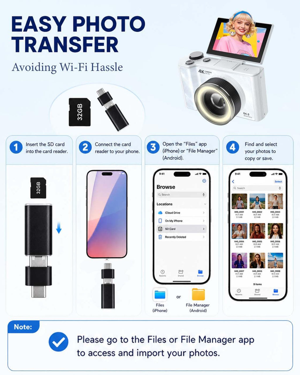 W & O 4K Digital Camera for Photography,Flip Screen Digital Camera for Kids