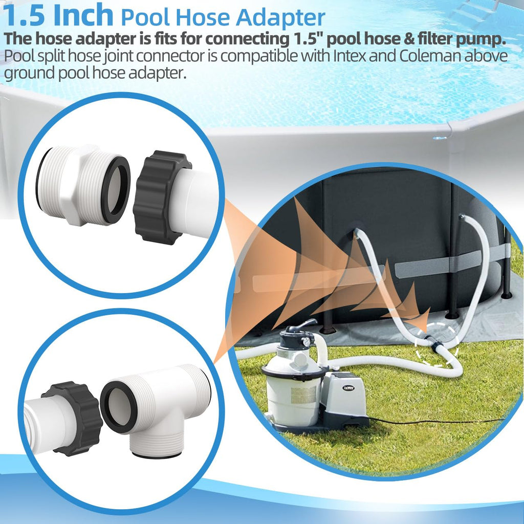1.5" Pool Filter Pump Hose & Pool Hose Adapter Connector for Intex Coleman Above Ground Swimming Pool Sand Filter Pumps & Saltwater Systems Above Ground Pools Pump Parts