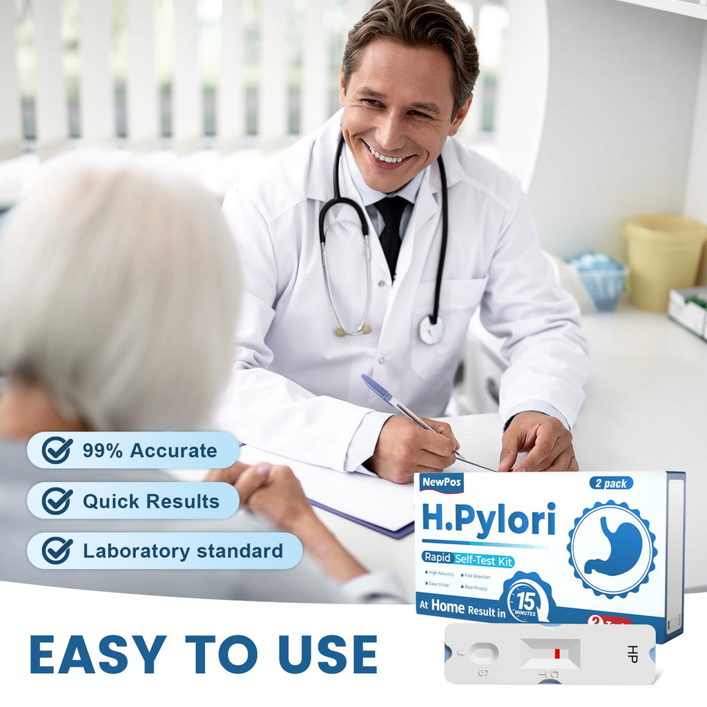 H Pylori Test Kit – 2 PCS H. Pylori Test, H-Pylori Stool (Antigen) Self-Test for Home Use, 99.9% Accurate, Fast 10-15 Min Results, Easy to Use, No Lab Needed