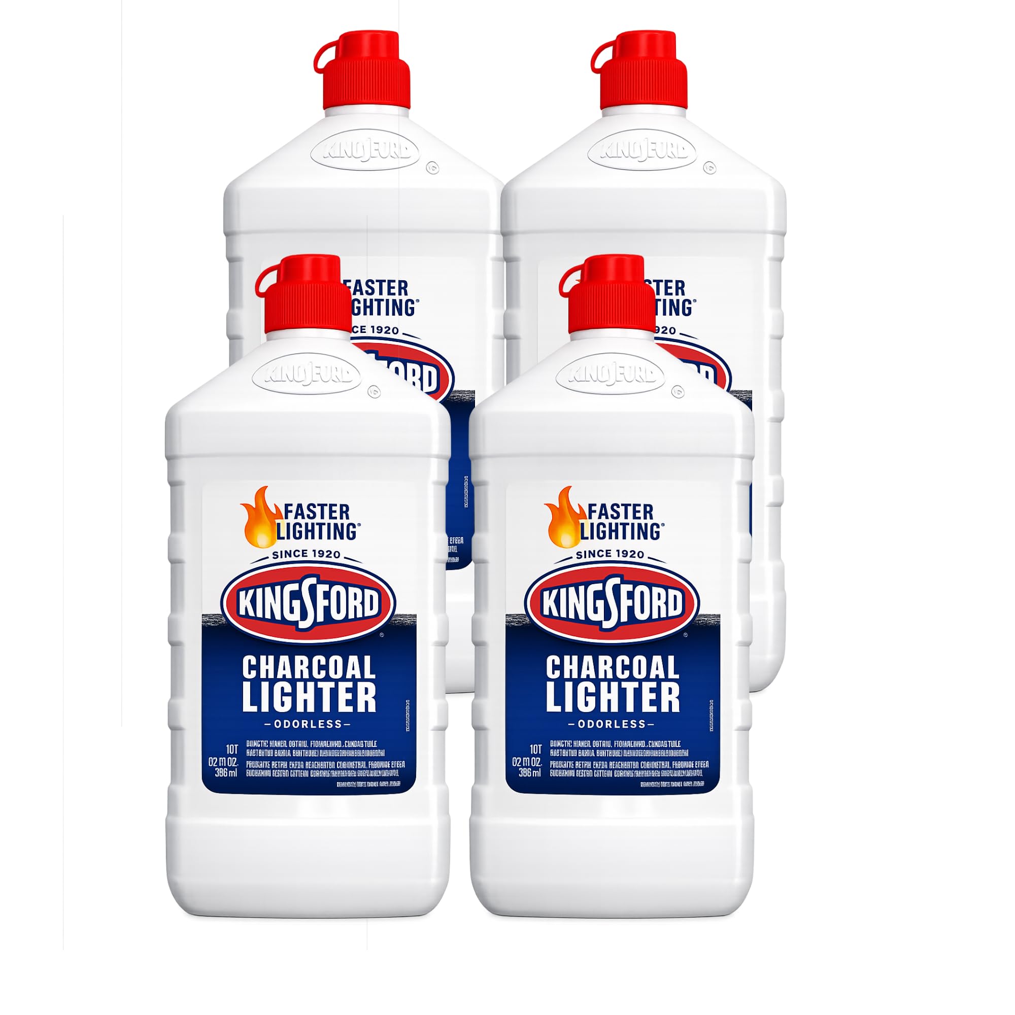 Charcoal Lighter Fluid, Odorless, Faster Lighting, 32 oz, 4 Pack