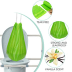 BOOWOO Bedside Commode Liners with Absorbent Pads, Disposable Commode Bags/Pads, Scented Adult Potty Chair Liners, Portable Commode Poop Bag for Commode Chair, Bedpan, Bucket Toilet, 100 Bags+100 Pads