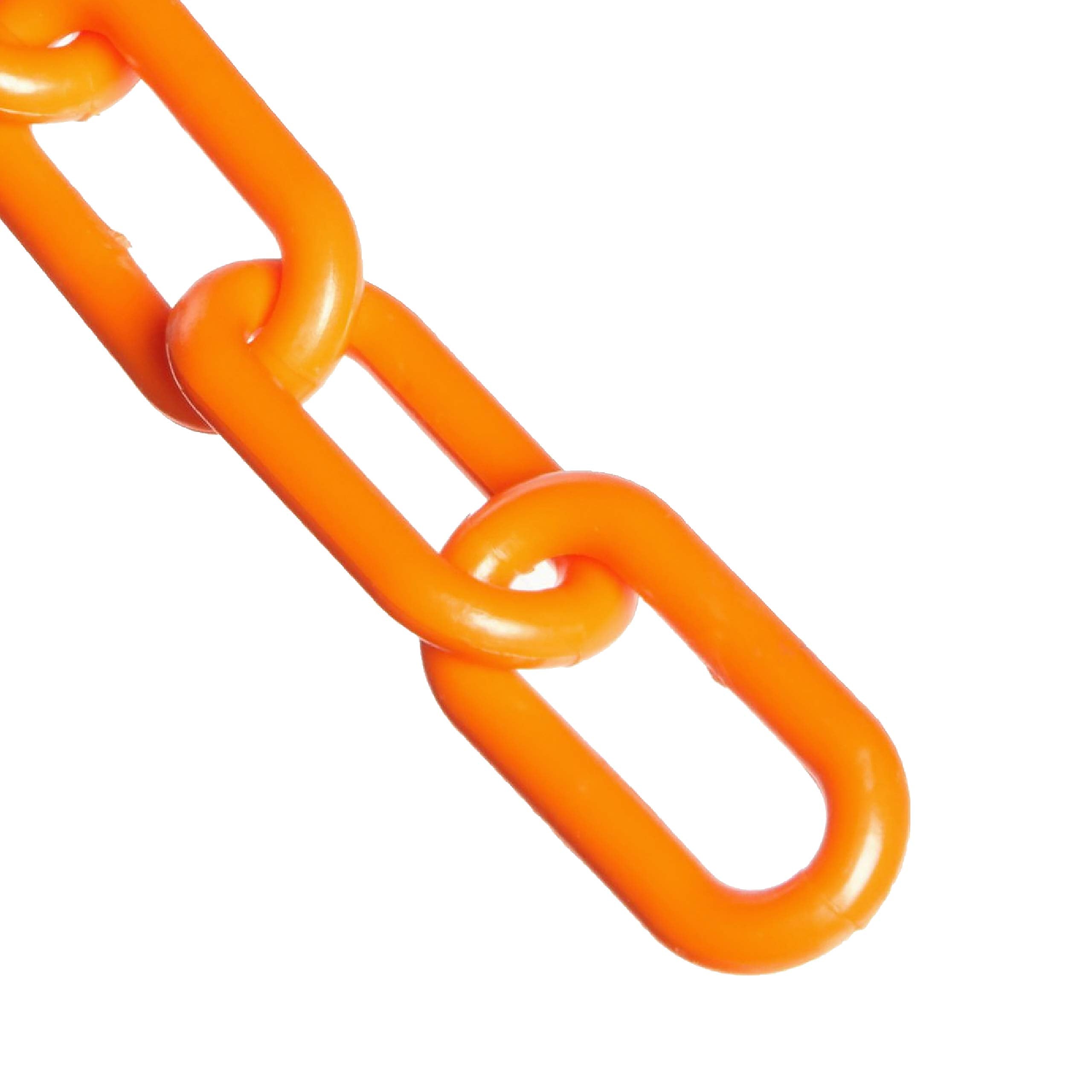 Mr. Chain Plastic Barrier Chain, Safety Orange, 2-Inch Link Diameter, 100-Foot Length (50012-100)