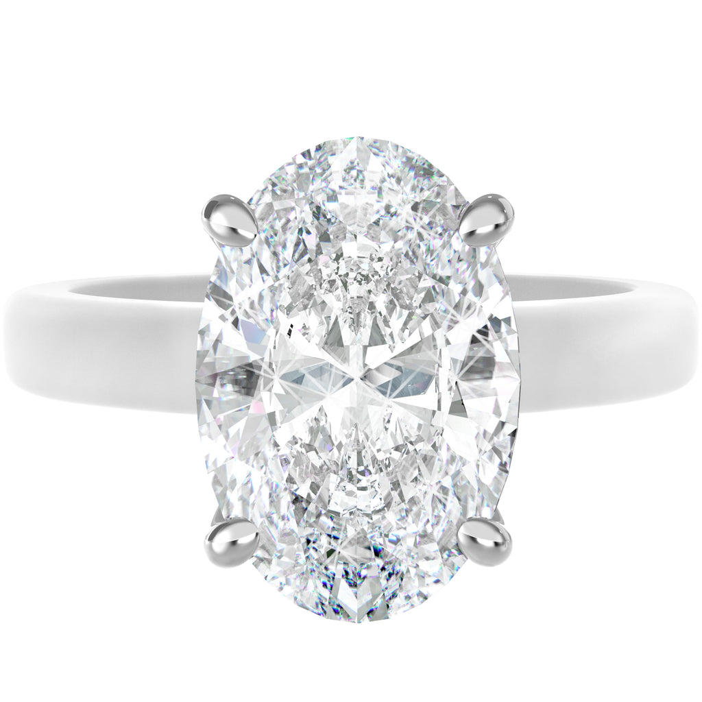 Rinfit Thin Silicone Ring for Her, Oval Cut CZ Stone - Wht/Sil, Size 6