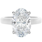 Rinfit Thin Silicone Ring for Her, Oval Cut CZ Stone - Wht/Sil, Size 6