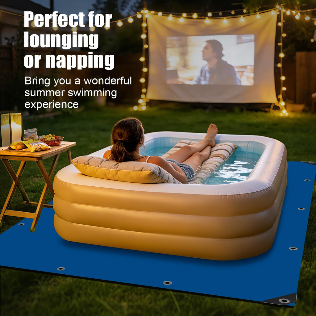 Protection Tarp for Inflatable Tanning Pool Lounger Float 86.6"x62.9" Adults Pool Floats Pad Rectangle Inflatable Pool Liner Pad for Sunbathing Water Bed Lounge Tanning Chair Thickened Mat