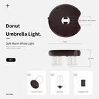 NORA·GIFT Patio 2 Packs Umbrella Light with LED Edison Bulbs, Battery Operation Cordless-Outdoor Umbrella Pole Lights with 2 Lighting Modes for Garden，Patio, Backyard, Camping or BBQ - Brown