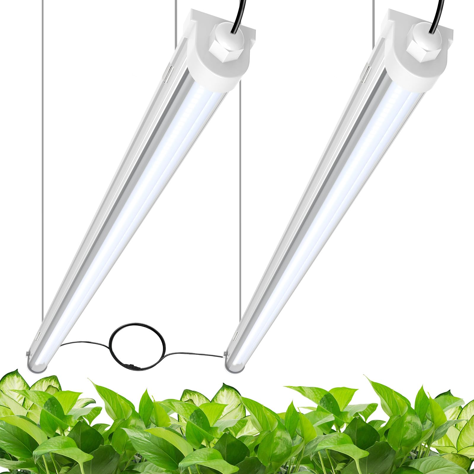 JESLED Waterproof T8 Grow Lights, 4FT 5000K Full Spectrum Daylight, 2Packs