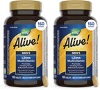 Nature's Way Alive! Men's Daily Ultra Multivitamin, High Potency Formula, Promotes Heart & Muscle Function*, with Methylated Vitamin B12, Gluten Free, 150 Tablets, (Pack of 2)