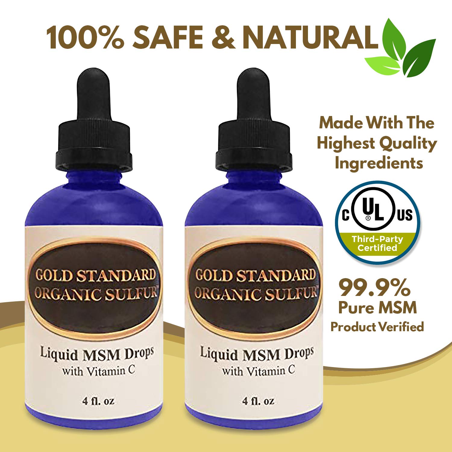 H2O Air Water Americas Liquid MSM Drops with Vitamin C - 8 Ounces