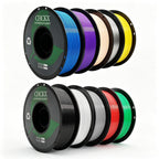 CHCKX PETG 3D Printer Filament Bundle, 10Rolls,Dimensional Accuracy +/- 0.03 mm, 1kg Spool(2.2lbs), 1.75 mm Fit for Most 3D Printers,Black+White+Grey+Red+Green+Blue+Purple+Skin+Silver+Yellow
