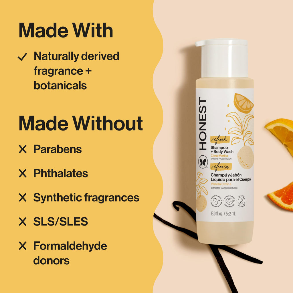 The Honest Company Shampoo & Body Wash, Citrus Vanilla Refresh, 18 fl oz