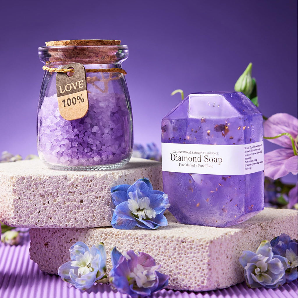 Christmas Gifts for Women Best Friend - Relaxing Lavender Spa Gift Basket, Gifts for Women Who Have Everything, Birthday, Valentine's Day, Galentines Day Gifts, Mothers Day Gifts for Mom Grandma(M)