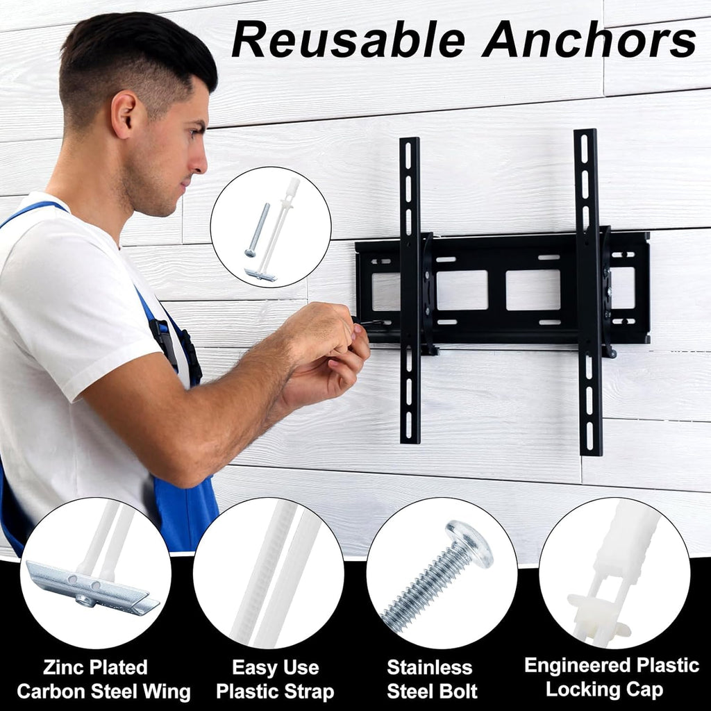 Heavy Duty Drywall Anchor Bolts with 1/4"-20 Fastener Suitable for TV Mounting Hollow Wall Anchor Bolt Screw Kit Supports Up to 270 lbs Each on 1/2 Inch Drywall Pack of 20