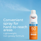 Eucerin Advanced Hydration SPF 50 Sunscreen Spray, Lightweight Spray Sunscreen with Hyaluronic Acid and Humectants, Hypoallergenic, Fragrance and Alcohol Free, 6 Oz Bottle