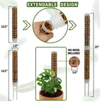 Small Moss Pole for Monstera - Stackable & Refillable Plastic Moss Poles for Climbing Plants with Large Mesh Design (12Pack-White-Small)