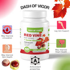 Dash of Vigor Red Vine Leaf Extract (Vitis Vinifera) and Horse Chestnut Extract, Red Vine Extract, 1500 mg, 60 Capsules