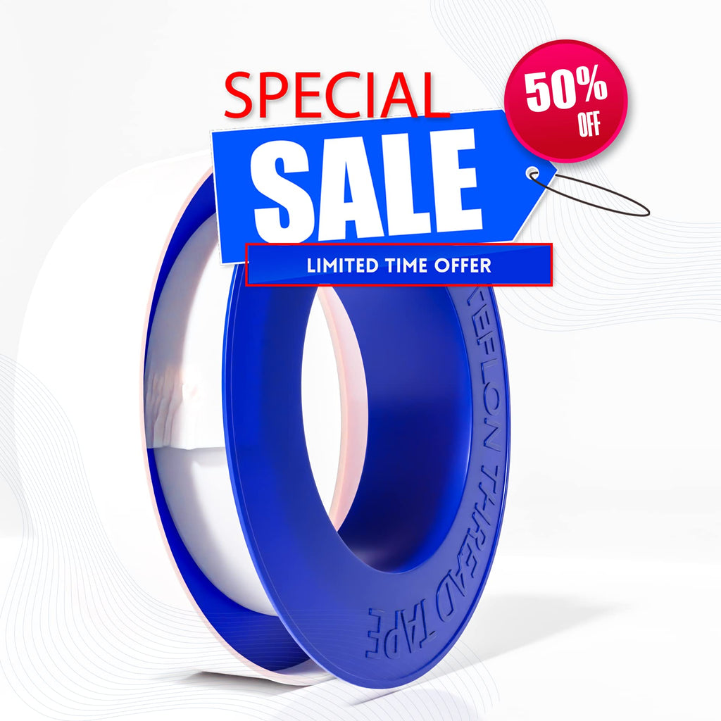 D-NYX 10 Rolls Extra Long Teflon Tape 1/2 Inch(W) X 520 Inches(L) - Plumbers PTFE Tape – Thread Seal - Perfect for Shower Heads and Pipe - Home Plumbing Pipe Sealing - Sealant Tape
