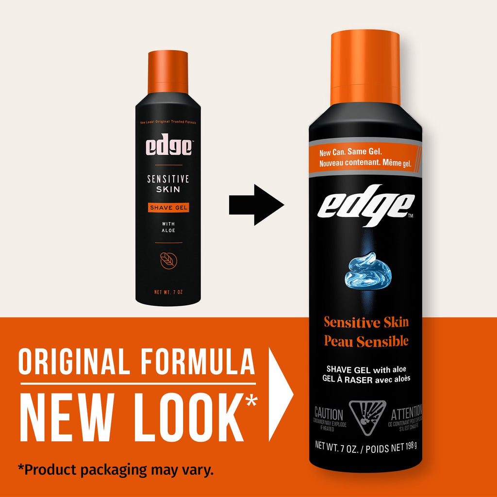 Edge Shaving Gel for Men, Sensitive Skin, 7 oz (6 Pack)