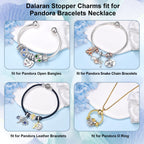 DALARAN 4PCS Stopper Charms Fit Pandora Bracelet Rubber Spacer Beads