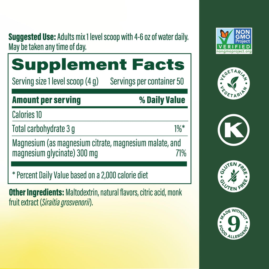 MegaFood Relax + Calm Magnesium Powder - Highly Absorbable Magnesium Glycinate, Citrate & Malate - Without 9 Food Allergens - BlackBerry Hibiscus Oasis - 7.05 Oz (50 Servings)