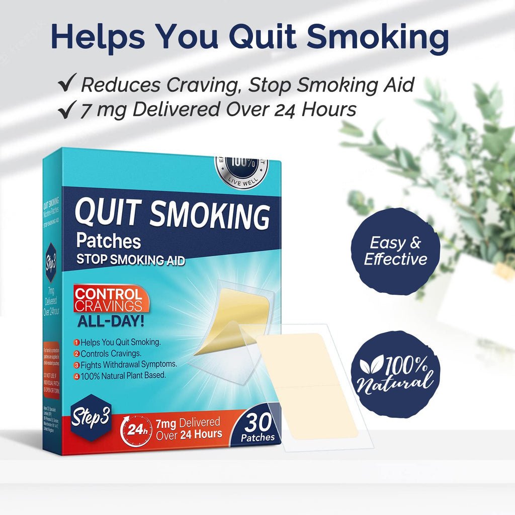 XWXUANYE 7 mg Step 3 Patches, Patch, Aid, Easy and Effective Anti-Stickers, Best Product to Help with Behavioral Support Program (30 Patches)