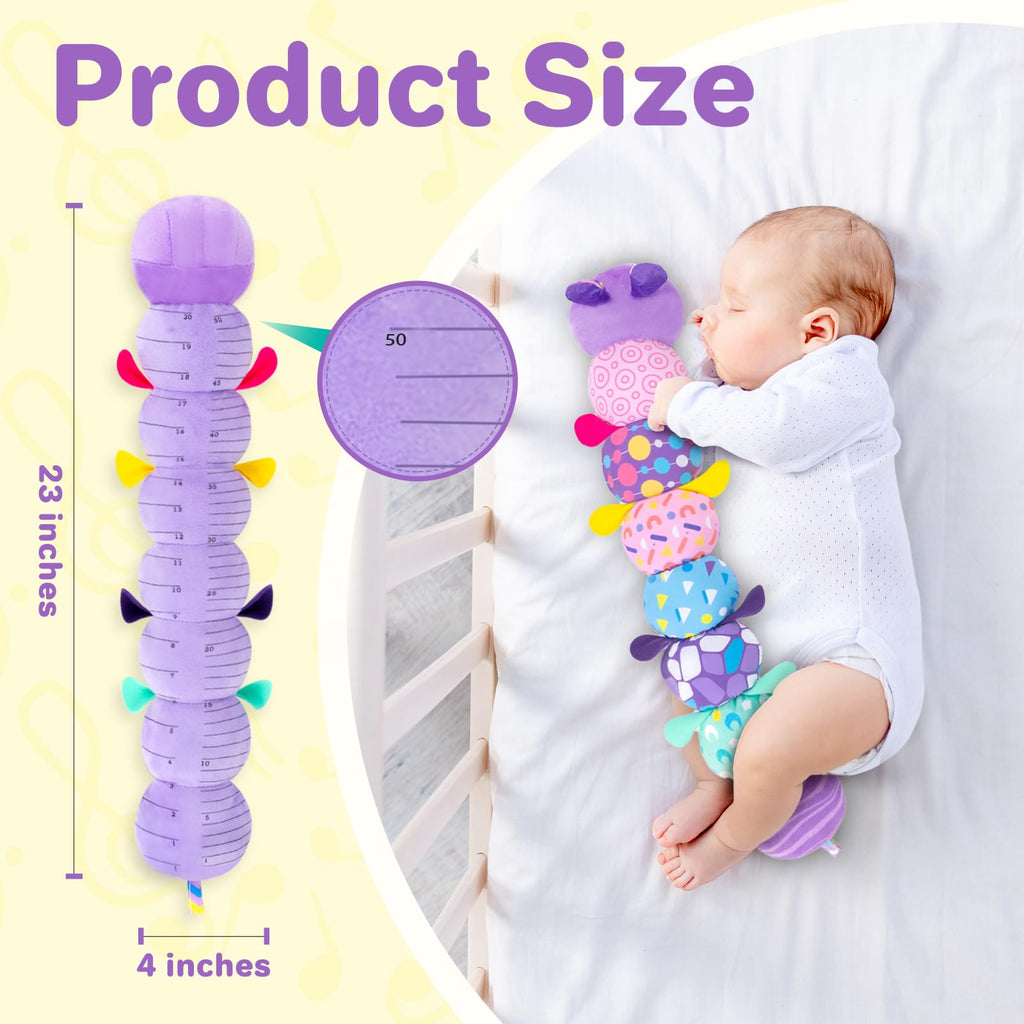 KMUYSL Baby Toys 0-6 6-12 Months, Sensory Music Animal Stuffed Toy for 0 1 2 3 4 5 6+ Months, Plush Toy with Crinkle and Rattles for Infant Newborn, Tummy Time Toys Gifts for 0-3-6-12 Month