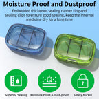 2 Pack 3 Compartment Small Pill Box, Moisture Proof Case, Travel Organizer for Pocket Purse, Daily Portable Medicine Vitamin Container, Fish Oil and Supplement Storage