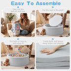 SHJADE Foam Ball Pit, 35.4"x 11.8" Ball Pits for Toddlers-Grey