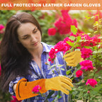 SLARMOR Gardening Gloves for Women Men, Long Thorn Proof Rose Pruning Glove