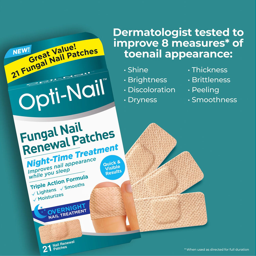 Opti-Nail Renewal Patches - 21 Patches, Night-Time Regimen Improves Nail Appearance While You Sleep