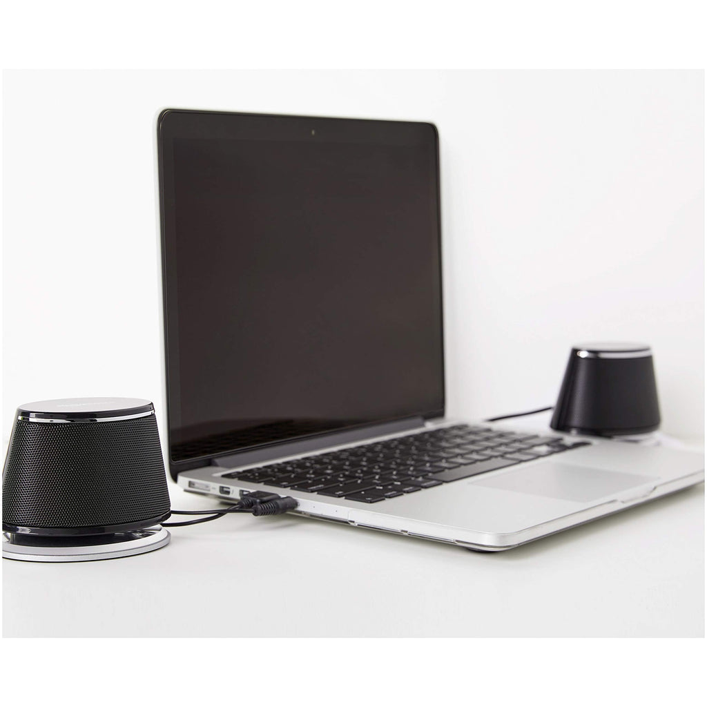 Amazon Basics Stereo 2.0 Speakers for PC or Laptop with Volume Control, 3.5mm Aux Input, USB-Powered, 1 Pair, Black