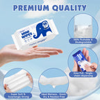 72 PackTravel Flushable Wipes with Aloe & Vitamin E,Impossibly Compact 7 Wipe Per Pack Mini Travel Adult Wet Wipe,Hypoallergenic & Fragrance-Free Skin-Friendly Flushable Wet Wipe (504 Total Wipes)