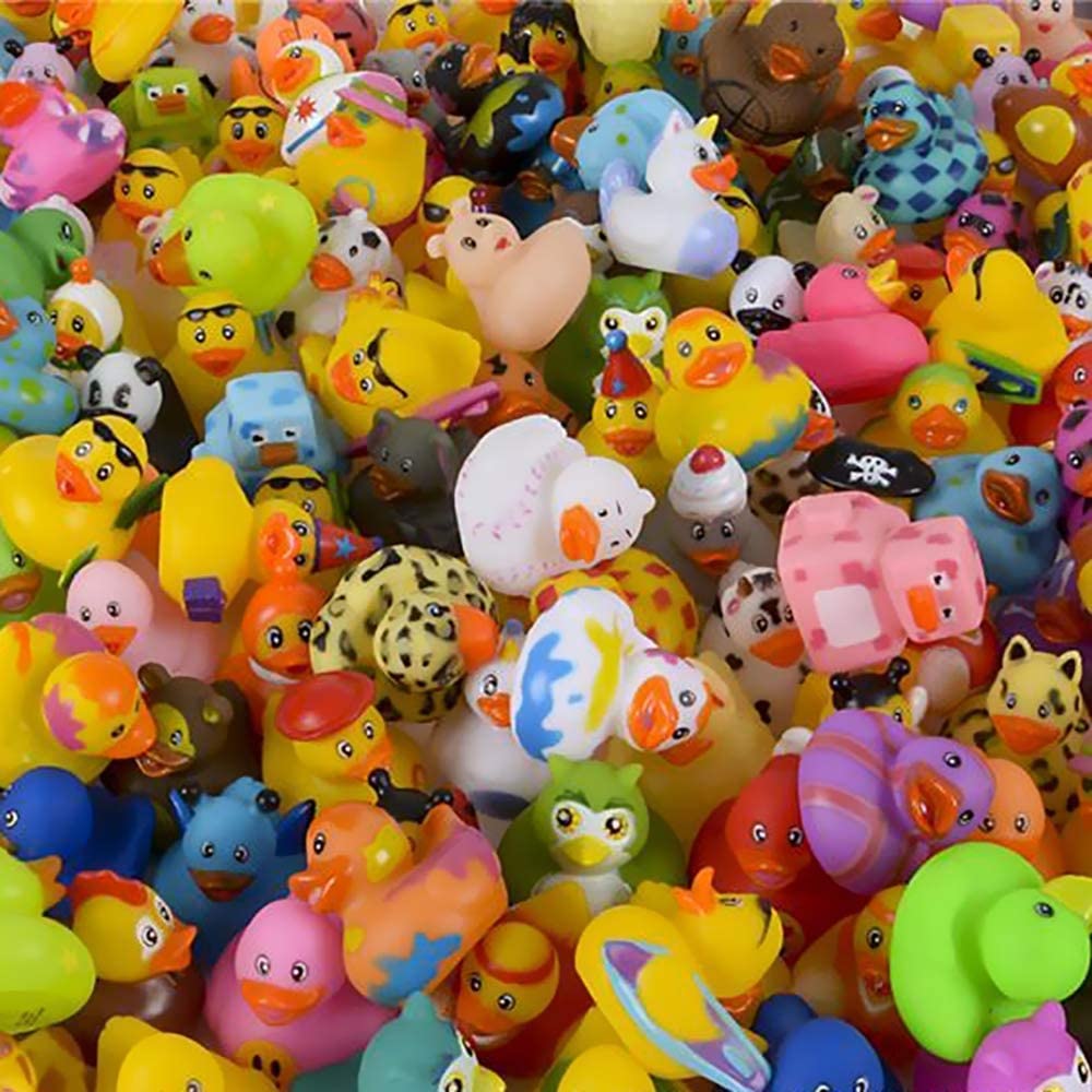 Assortment Rubber Duck Toy Duckies for Kids, Bath Birthday Gifts Baby Showers Classroom Incentives, Summer Beach and Pool Activity, 2" (800-Pack)